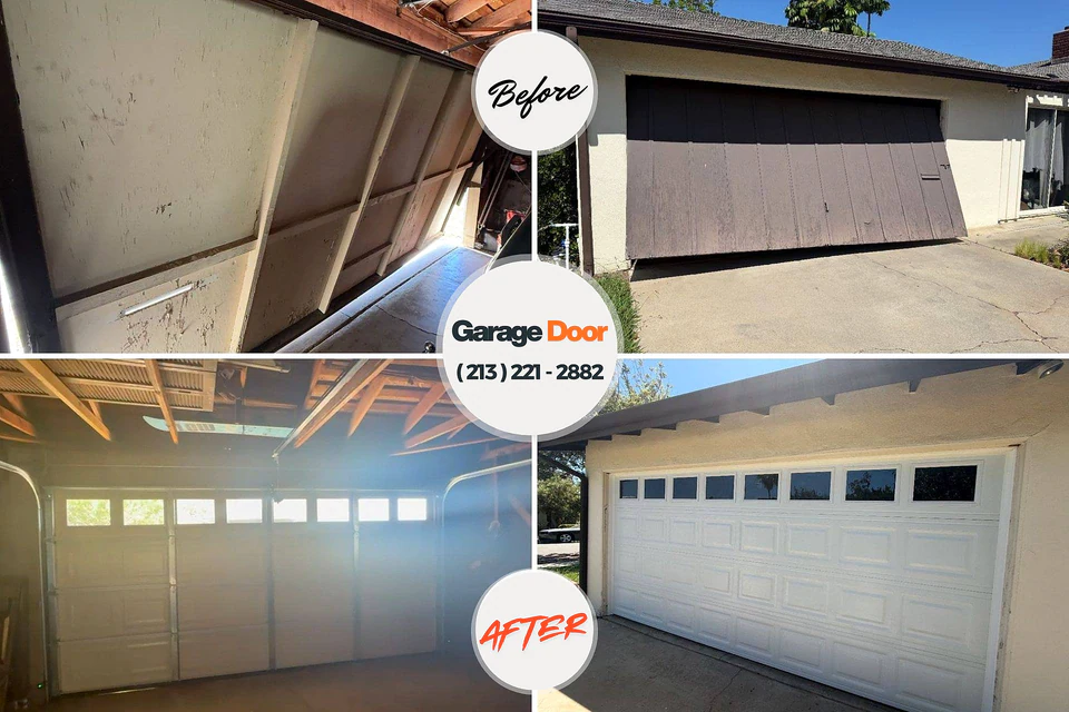 Before and after: garage door repair Englewood, NJ